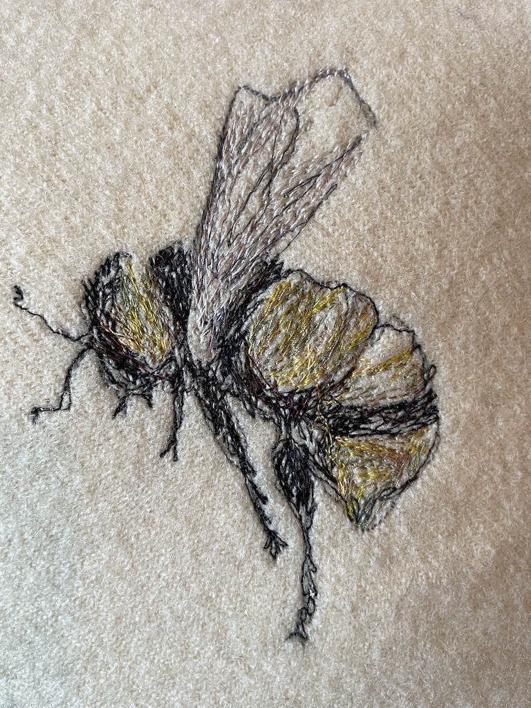 Free-Machine Embroidered Bee Cushion by The Speculating Rook – David ...